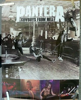 Rare Pantera Cowboys From Hell 1990 Vintage Music Store Promo Poster