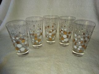 Vintage Mcm Polka Dot Glassware Russel Wright Libbey Cocktail Glasses