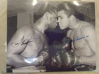 Autographed Muhammad Ali,  Joe Frazier 8x10 B&w Photo With