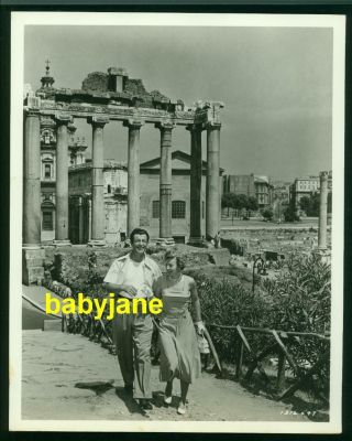 Barbara Stanwyck Robert Taylor Vintage 8x10 Photo 1951 Vacation In Italy Dbl Wgt