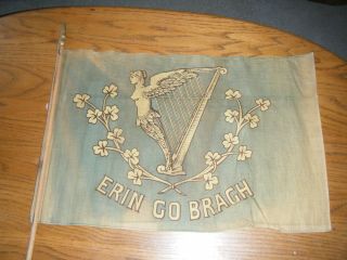 Irish " Erin Go Bragh " Parade Flag (15 1/2 " X 23 ") - / Vintage