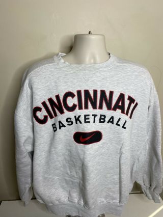Vintage Nike Cincinnati Bearcats Pullover Sweatshirt Men’s Size Large Gray