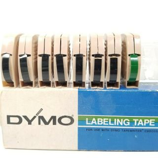 Vintage 1/4 " Dymo Labeling Tape Tapewriter Embossing Tools Black Green