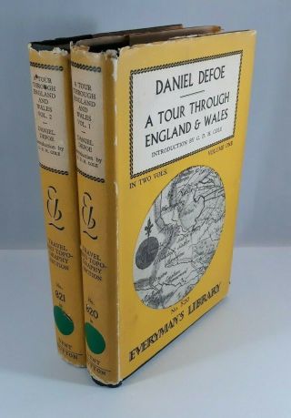 " A Tour Through England & Wales " By Daniel Defoe.  2 Volumes Set Hardcovers 1959