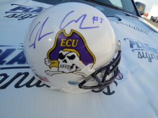Shane Carden Signed East Carolina Ecu Pirates White Mini Helmet