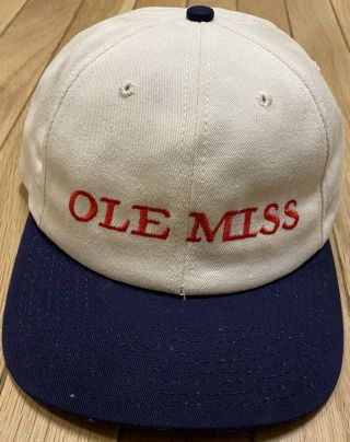 Vintage 90’s Ole Miss Rebels Snapback Hat Football Wool Blend Usa Made Ncaa