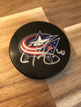 Jared Boll Autographed Puck 40 Columbus Blue Jackets Hockey