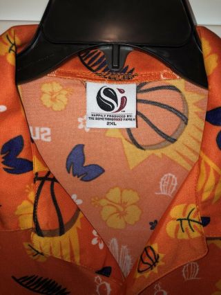 VTG NBA Phoenix Suns Hawaiian Button Up Short Sleeve Shirt Orange Size Mens 2XL 2