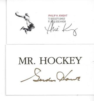 Legendary " Mr.  Hockey " Gordie Howe Signed Business Card Red Wings Deceased