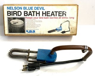Nelson Blue Devil Vintage Bird Bath Heater Model 30204