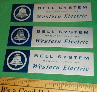 3 Vintage 60s Bell System Western Electric Old Phone Booth Signs 6 X 1 5/8 Inch