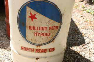 North Star William Penn Hypoid Oil Can Drum Rare Collectible Vintage Oil Sign 2