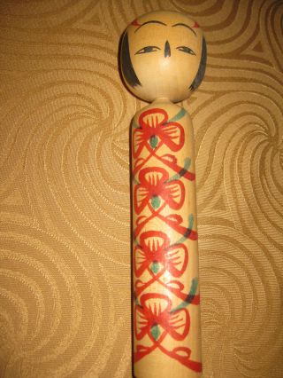 Vintage Kokeshi Wooden Japanese Doll Signed By The Artist Head Spins Around