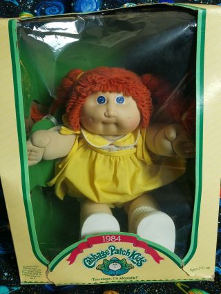 Vintage 1984 Cabbage Patch Kids Doll Red Hair Blue Eyes Girl No Papers