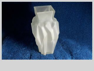 Antique Vintage Frosted Art Glass Vase 7 1/2 Inches Tall