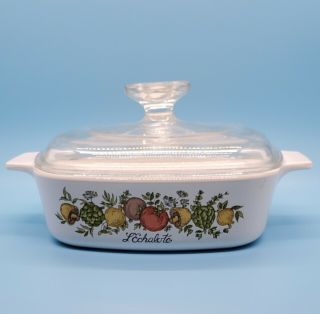 Vintage Corning Ware A - 1 - B Spice Of Life L’echalote 1 Liter W/ Pyrex Lid A7c