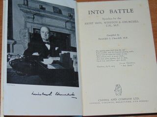 Into Battle Churchill,  Randolph 1942 Hardcover