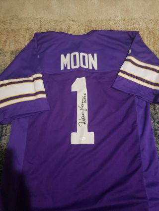 Warren Moon Signed Custom Jersey Inscribed " Hof 06 " (jsa) Minnesota Vikings