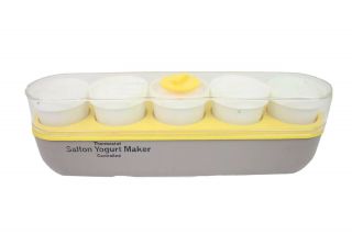 Salton 5 Milk Glass Cups Yogurt Maker Vintage Model Gm - 5 Thermostat Control