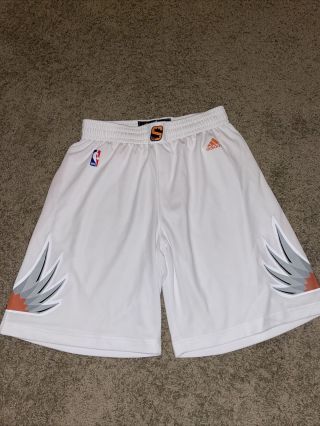 Vtg Adidas Phoenix Suns Swingman Basketball Game Shorts Rare White Mens Size L