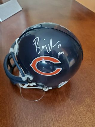 Brian Urlacher & Anthony Thomas Signed Chicago Bears Riddell Mini Helmet
