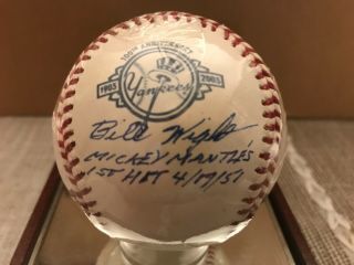 Bill Wight Signed Mickey Mantle’s 1st Hit 4 - 17 - 51 Shrink Wrapped