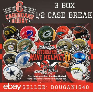 2020 Gold Rush Mini Helmet Specialty Denver Broncos 3box 1/2 Case Break