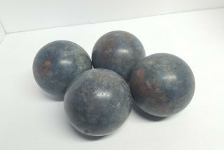 Vintage Candlepin Bowling Balls Set 4 Blue 1980s 2lb 6oz