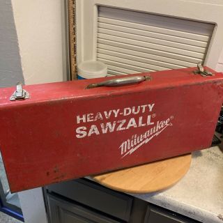 Vintage Milwaukee Heavy Duty Sawzall Case Only Metal Toolbox Reciprocating Saw