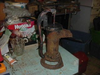 Vintage Cast Iron Pitcher Water Well Hand Pump Cabin Farm Cottage Decor