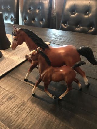 Vintage Circa 1960 Breyer Molding Co.  Model Horses; Running Mare And Colt