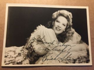 Dinah Shore Rare Very Early Vintage Autographed Pin - Up Photo Follow The Boys 