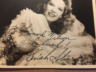 Dinah Shore Rare Very Early Vintage Autographed Pin - Up Photo Follow The Boys ' 44 2