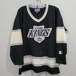 Rare Vintage 90s Starter Nhl Los Angeles Kings Black Hockey Jersey Mens M Sewn