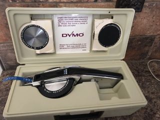 Vtg Dymo 1550 Chrome Label Maker Deluxe Kit
