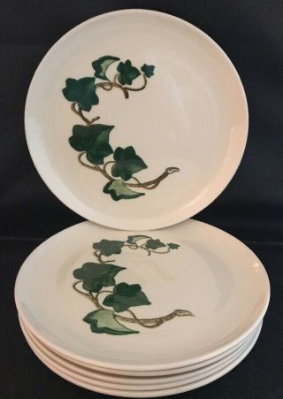 Metlox Poppytrail Vernon California Ivy Luncheon Plates 9 3/8 " Vintage Set Of 6