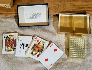 Vintage Playboy Bunny Double Deck Playing Cards Black Gold Felt Lid Box 1