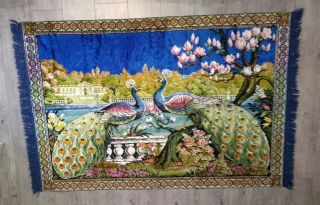 Vintage Tapestry Motive Peacock -
