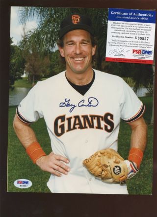 Gary Carter San Francisco Giants Autographed 8 X 10 Photo Psa Cert