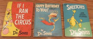 3 Early Dr.  Seuss The Sneetches/if I Ran The Circus/happy Birthday To You 11.  25 "