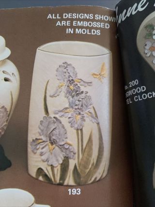 Clay Magic 193 Floral Iris Vase Butterfly Garden Candle Vintage Ceramic Mold