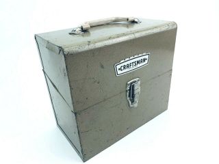 Vintage Craftsman Metal Tool Box,  Rare Crown Logo W/ Orginal Internal Shelf