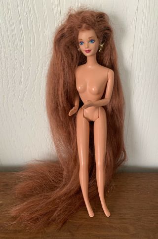 1966 1985 1995 Jewel Hair Mermaid Midge Barbie Doll Red Long Vintage Nude Mattel