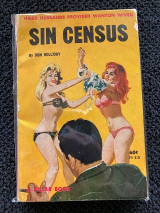 Sin Census Vintage Lesbian Sleaze Paperback Cover Mid Century Erotica Bonfils