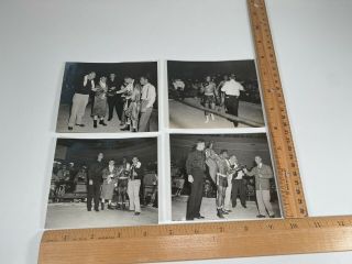 4 Vintage Black & White Boxing Photos Military Navy Hank Herring Bouts Trophy