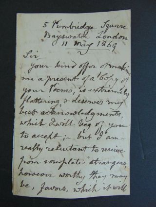 Autograph Letter Signed By Sir John Burgoyne - British War Hero