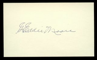 Graham Eddie Moore (d.  1976) Signed Autograph Baseball 3x5 Index Card 3087 - 01