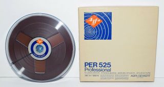 Vintage Agfa Per 525 Recorded 7 Inch Reel To Reel With 1200 Ft.  1/4 " Tape Germany