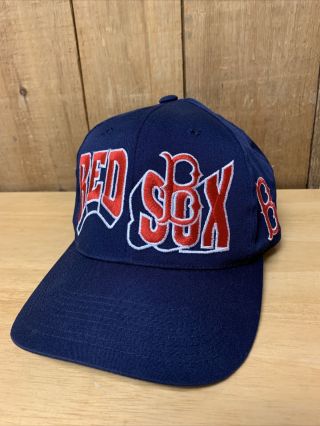 Vintage Boston Red Sox Snapback Hat Cap Grosscap Mlb Baseball Blue