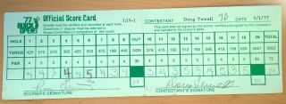 4 Pga Golf 1977 Buick Open Tournament Scorecard Doug Tewell 9/1/77 - 9/4/77